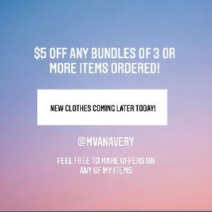 $5 off any bundles of 3 or more items